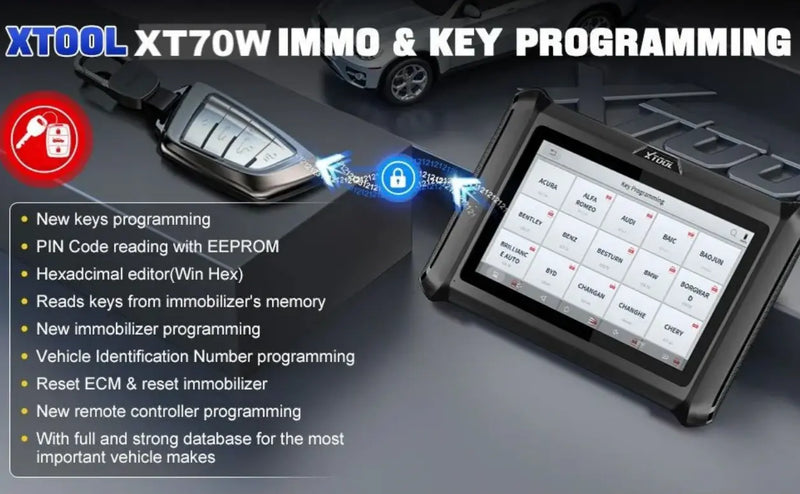 XTOOL XT70W Smart Diagnostic Scanner Odometer Key Programming Tool 3-Year Update Xtool