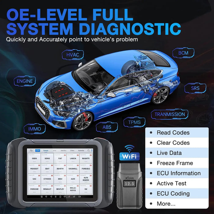 Xtool XT80W Professional Diagnostic Car Scanner Odometer Key programming ECU Coding - FairTools