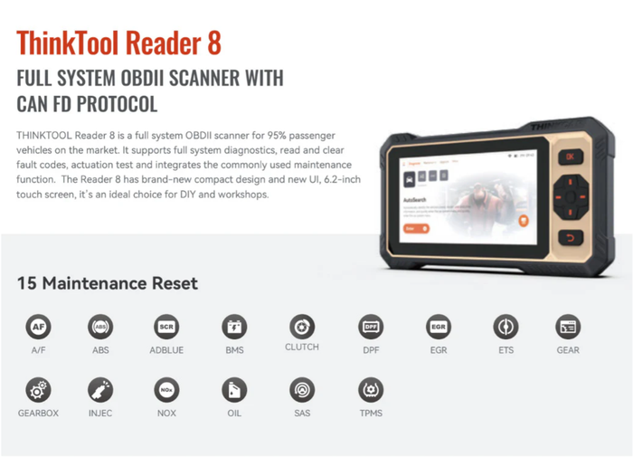 Thinkcar Thinktool Reader 8 All Systems/All Makes Scan Tool Thinkcar