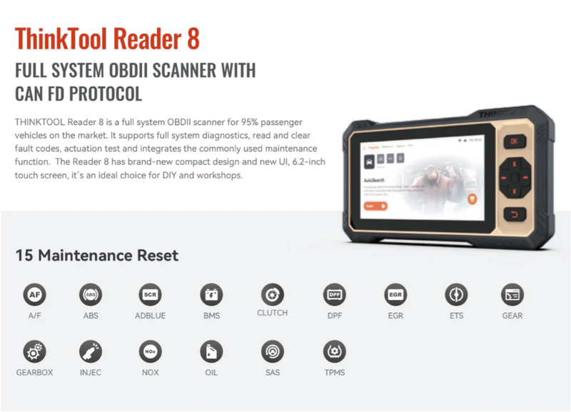Thinkcar Thinktool Reader 8 All Systems/All Makes Scan Tool Thinkcar