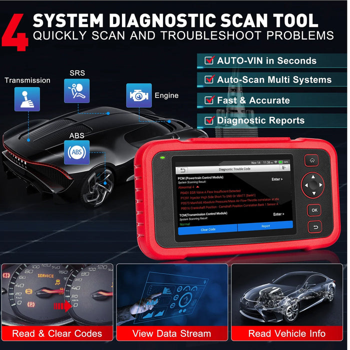 LAUNCH CRP123I V3.0 4-System OBD2 Diagnostic Scanner LAUNCH