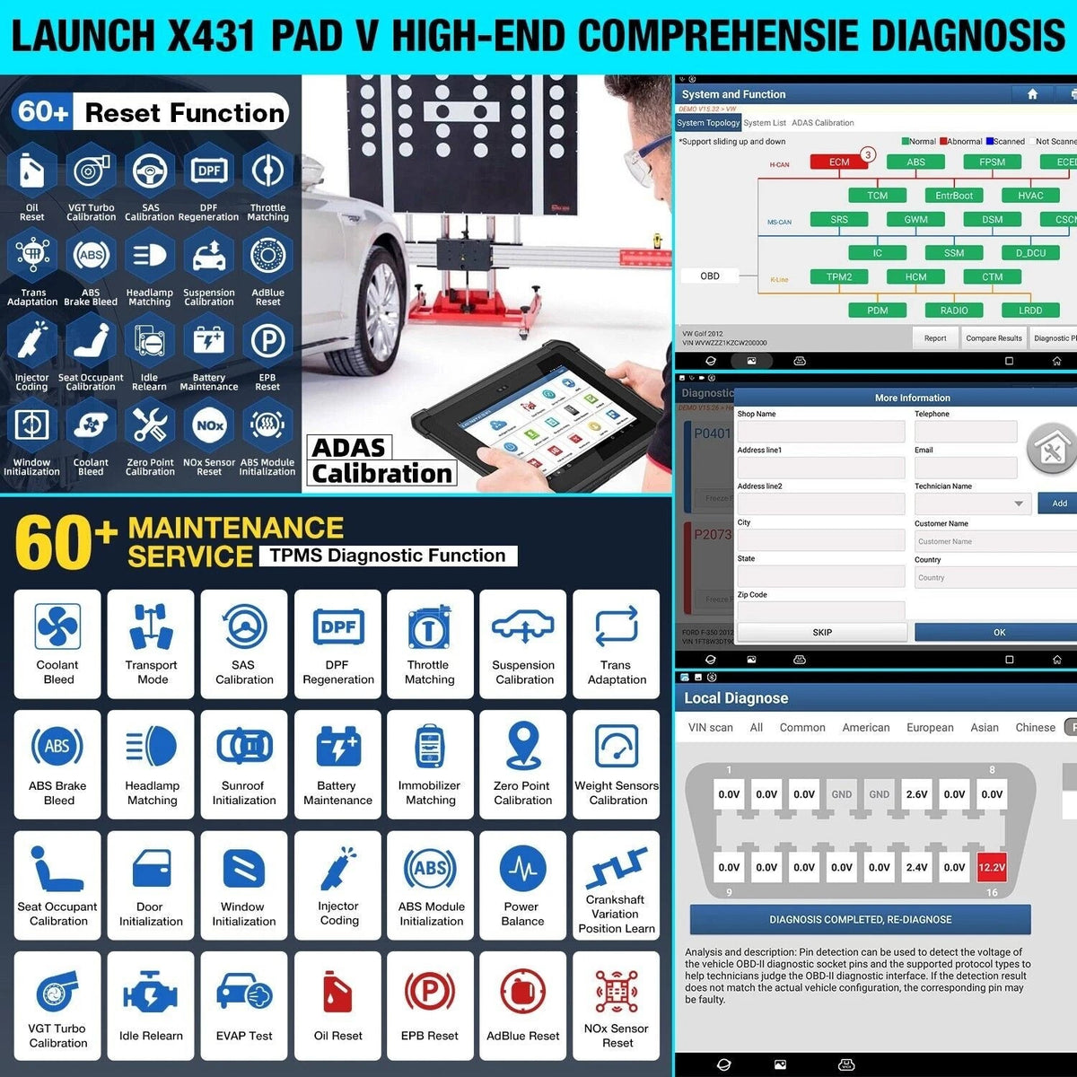 LAUNCH X431 PAD V ELITE Online ECU Programming Scan Tool LAUNCH