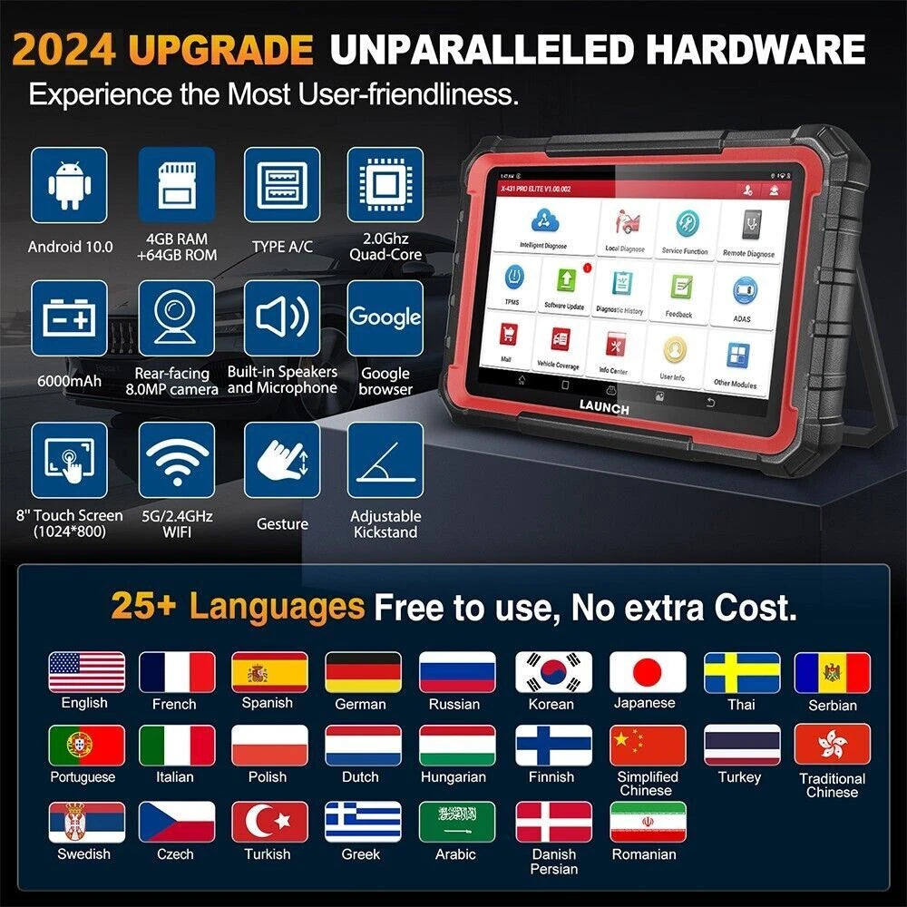 LAUNCH X431 PRO ELITE 8'' Professional Automotive Diagnostic Scanner LAUNCH