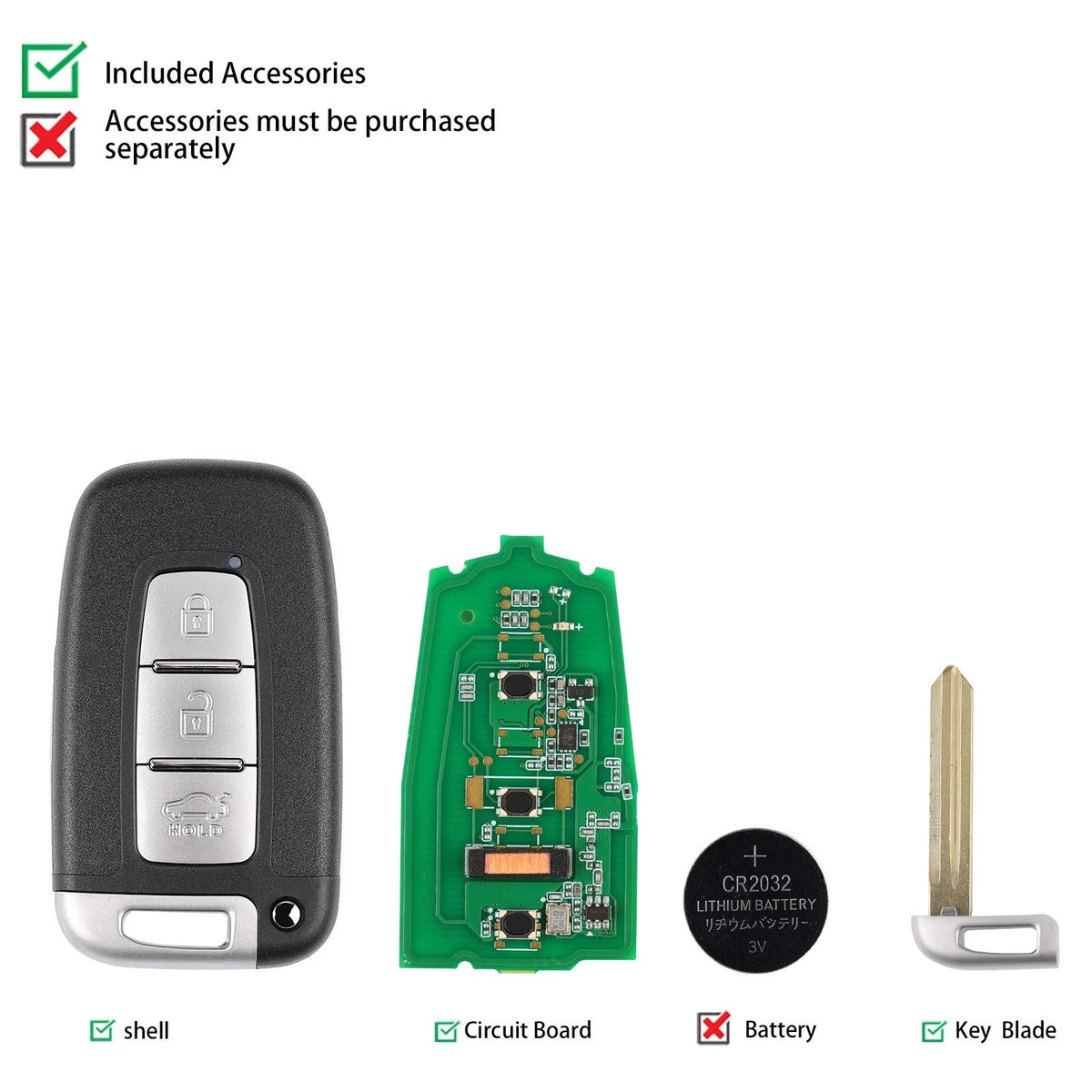 AUTEL IKEYHY003AL Hyundai 3 Buttons Universal Smart Key 5Pcs/Set Autel