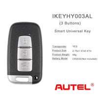 AUTEL IKEYHY003AL Hyundai 3 Buttons Universal Smart Key 5Pcs/Set Autel