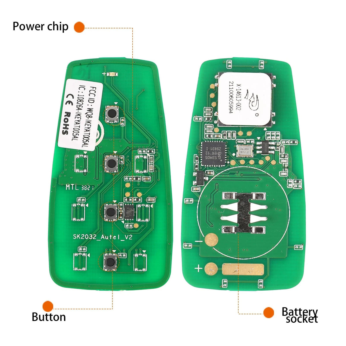 AUTEL IKEYAT004CL 4 Buttons Universal Smart Key 5Pcs/Set Autel