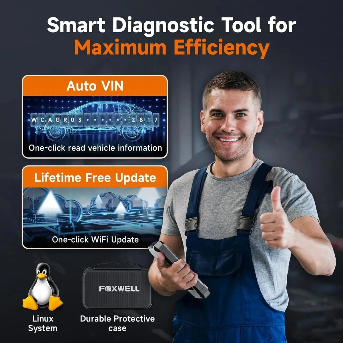 Foxwell NT624 Elite Full System 8 Service Functions Diagnostic Scanner Tool Foxwell
